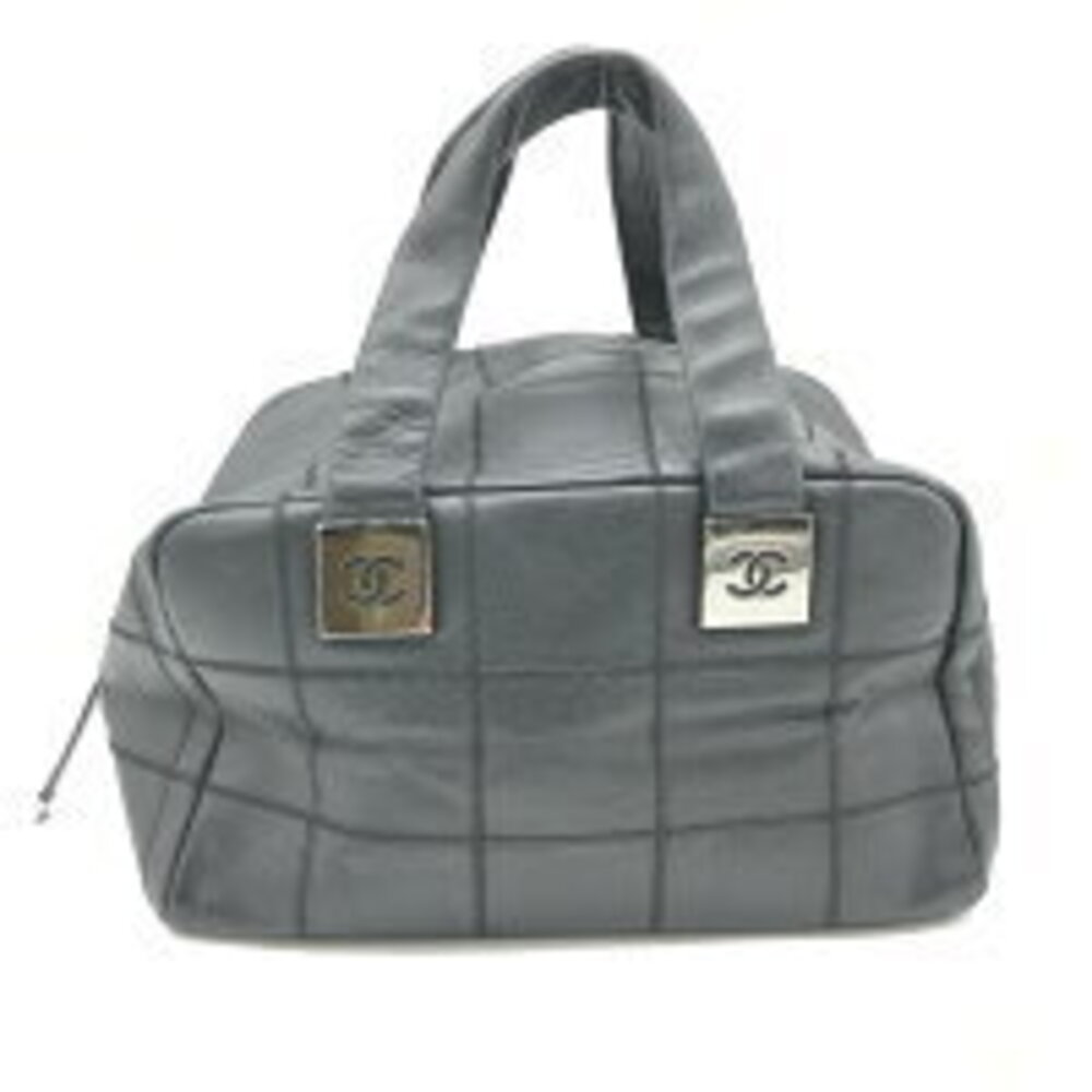 Chanel Coco Mark Chocolate Brown Bar Boston Bag Caviar Skin
